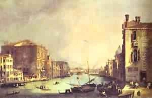 Grand Canal Looking East From Theampo San Vio 1725 by (Giovanni Antonio Canal) Canaletto