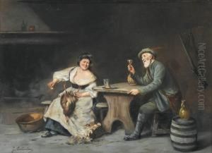 Genreszene Mit Jager Und Gattin by Giuseppe Costantini
