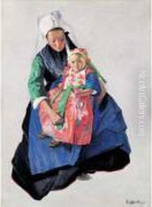 Mere Et Enfant (plougastel Daulas) by Virgilio Costantini