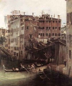 The Rio dei Mendicanti (detail) 2 by (Giovanni Antonio Canal) Canaletto