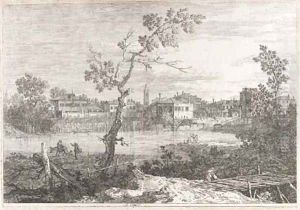 View of a Town on a River Bank 2