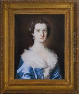 Portrait Of A Lady In A Blue Dress Portrait Of A Lady In A Blue Dress