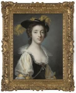 Portrait Of Ann Wordsworth, Bust-length, In A Yellow-plumed Hat
