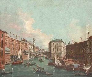 Vessels before the Rialto Bridge, Venice