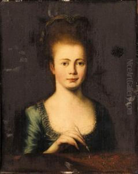 Portrait Of Miss Edgar, Doing Embroidery - view 1