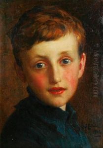 Portrait Of A Young Boy by Frederick George Cotman