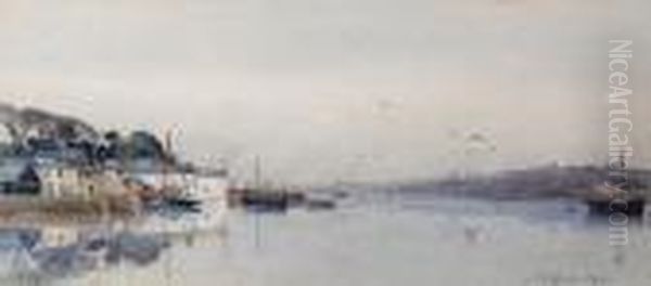 Boats Moored In An Estuary - view 1