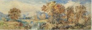 A River Landscape With Hills Beyond by John Joseph Cotman