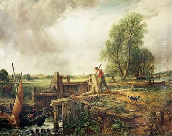 A Boat Passing a Lock - view 1