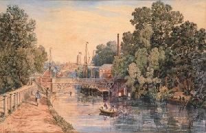 Ransom's Timber Yard On The Wensum Looking Towards Foundry Bridge, Norwich by John Joseph Cotman