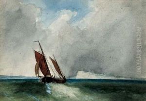 A Heavy Swell In The Channel by Miles Edmund Cotman