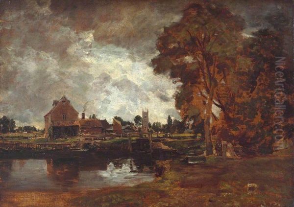 Dedham Lock and Mill, 1820 - view 1
