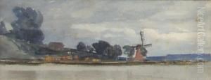 River Bure Near Norwich With A Windmill