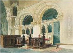 The Chancel, Walsoken Church, Norfolk by Miles Edmund Cotman