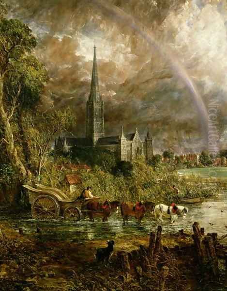 Salisbury Cathedral From the Meadows, 1831 (detail) - view 1
