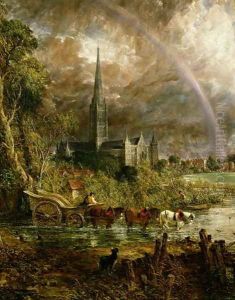 Salisbury Cathedral From the Meadows, 1831 (detail)