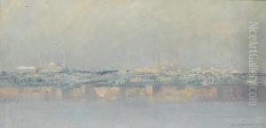 Panoramic View Of Constantinople From Thebosphorus by Charles Cottet