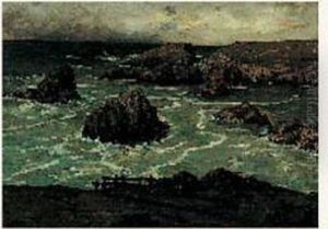 Cote Rocheuse En Bretagne by Charles Cottet