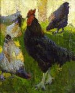 Coq Et Poules by Marcel Couchaux