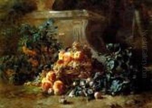 Basket Of Peaches by Gustave-Emile Couder