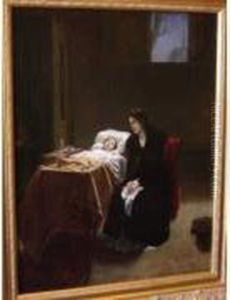 Mere Et Son Enfant by L. Charles Auguste Couder
