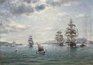 Windjammers And Other Commercial Sail In San Francisco Bay by William Coulter