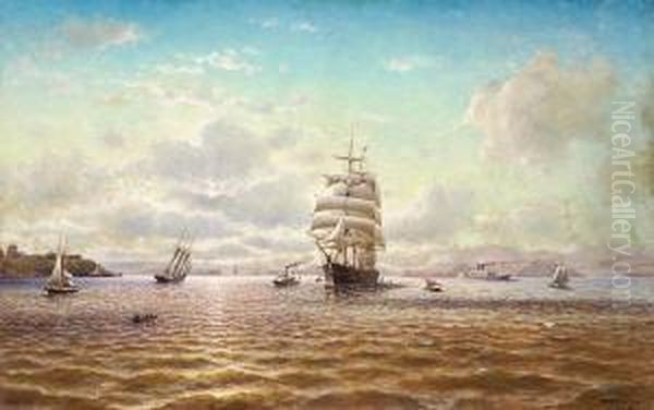 Ships Sailing In The San Francisco Bay Withfort Point In The Distance - view 1