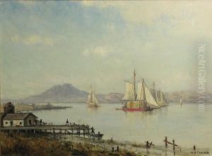 Petaluma River Scows On The San Joaquin Riverdelta West Of Mt. Diablo by William Coulter