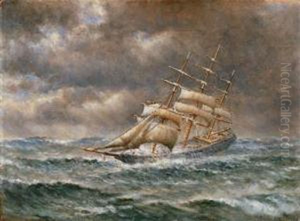 Ship In Stormy Seas - view 1