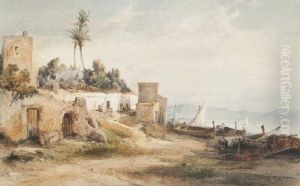 Barques En Bord De Cote by Vincent Courdouan