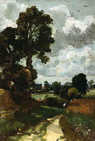 Oil Sketch of Stoke-by-Nayland - view 1