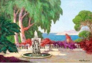 Terrasse A Menton. by Charles Cousin