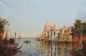 On The Grand Canal Towards Santa Maria Della Salute, Venice by Charles Cousin