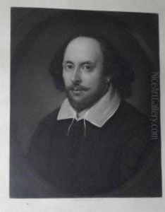 William Shakespeare; John Milton by Samuel Cousins