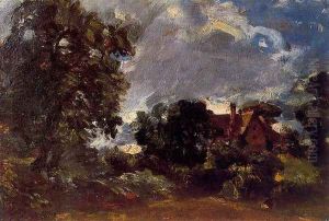 A cottage lane at Langham (Sketch for the Glebe farm) by John Constable
