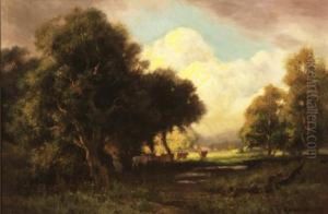 Cattle Drover In A Woodland Clearing