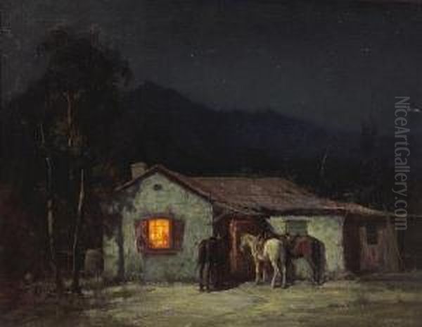 Cowboy Cottage By Moonlight - view 1