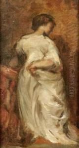 Jeune Femme A La Robe Blanche by Thomas Couture