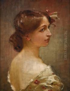 Portrait De Jeune Femme by Thomas Couture