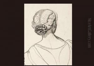 Portrait D Une Dame Avec Un Chignon by Thomas Couture