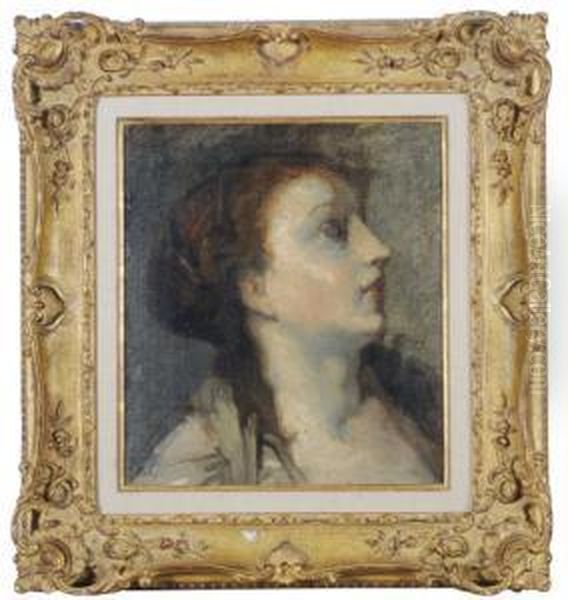 Study Of A Woman's Head In Profile - view 1