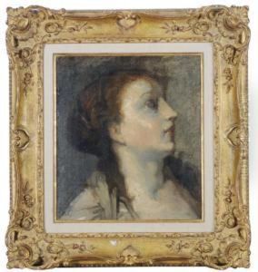 Study Of A Woman's Head In Profile Study Of A Woman's Head In Profile