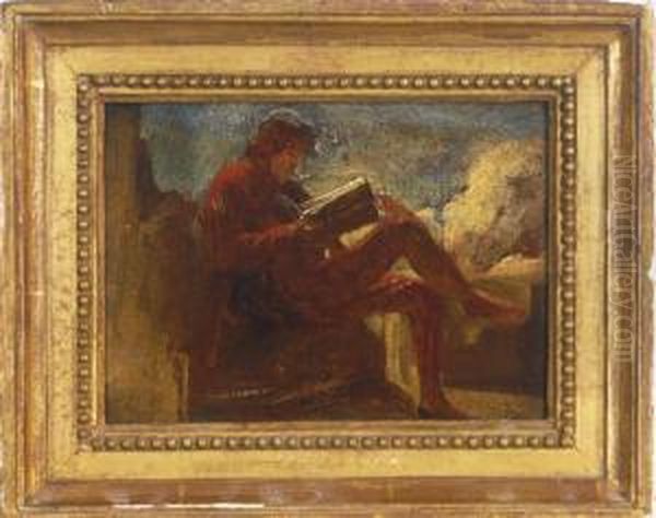 Seated Man Reading - view 1