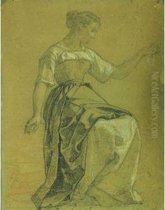 Etude De Femme Assise by Thomas Couture
