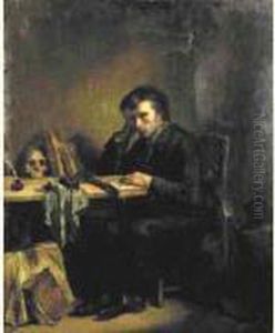 Un Philosophe Assis A Une Table. by Thomas Couture
