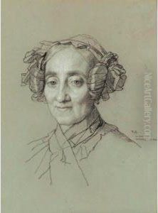 Portrait Of A Woman In A Bonnet, Possibly The Widow Of Dondey-dupre by Thomas Couture