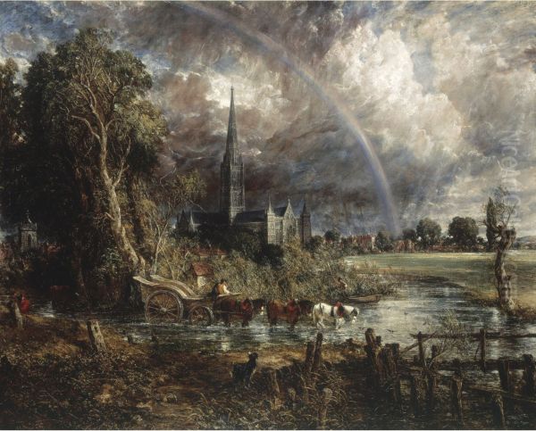 Salisbury Cathedral From the Meadows, 1831 - view 1