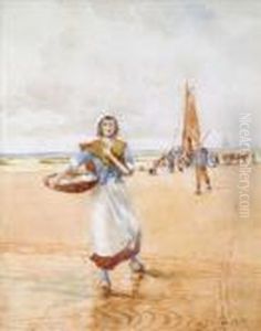 A Dutchfishergirl On The Beach