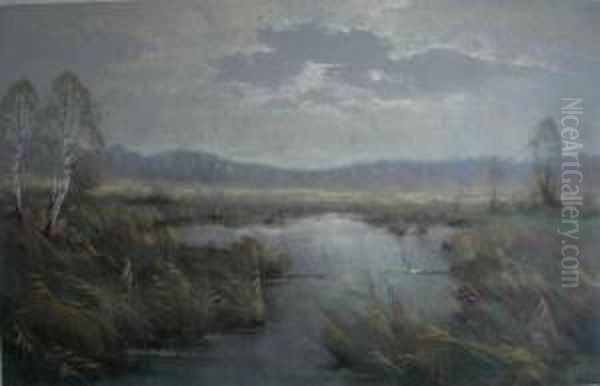 River Landscape, Dusk - view 1