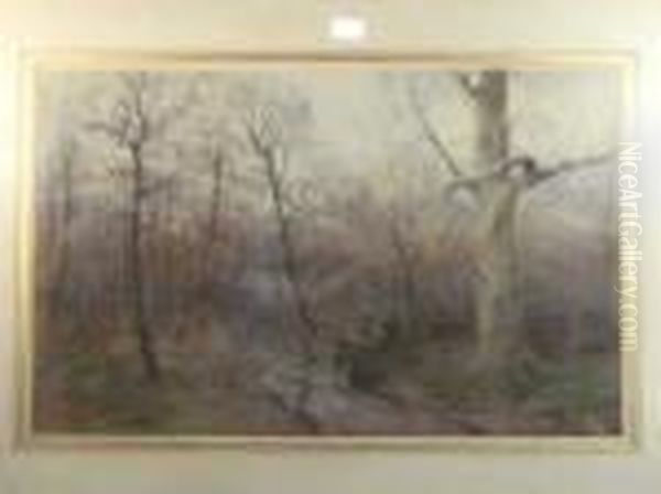 A Pastel On Paper "woodland In Autumn" - view 1